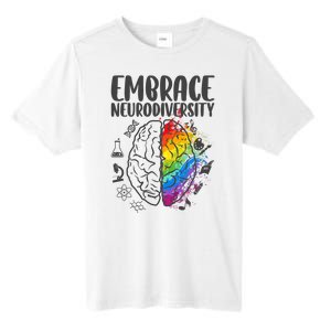 Embrace Neurodiversity Autism Awareness Colorful Brain Tall Fusion ChromaSoft Performance T-Shirt