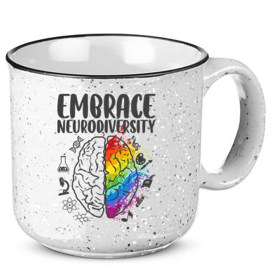Embrace Neurodiversity Autism Awareness Colorful Brain 15oz Campfire Ceramic Mug