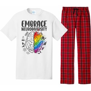 Embrace Neurodiversity Autism Awareness Colorful Brain Pajama Set