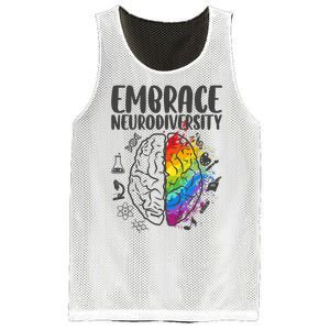 Embrace Neurodiversity Autism Awareness Colorful Brain Mesh Reversible Basketball Jersey Tank