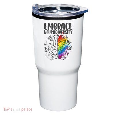 Embrace Neurodiversity Autism Awareness Colorful Brain Tumbler