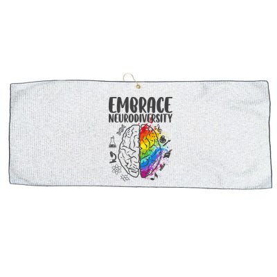 Embrace Neurodiversity Autism Awareness Colorful Brain Large Microfiber Waffle Golf Towel
