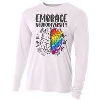 Embrace Neurodiversity Autism Awareness Colorful Brain Cooling Performance Long Sleeve Crew