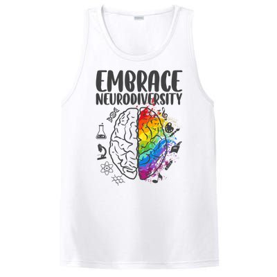 Embrace Neurodiversity Autism Awareness Colorful Brain PosiCharge Competitor Tank