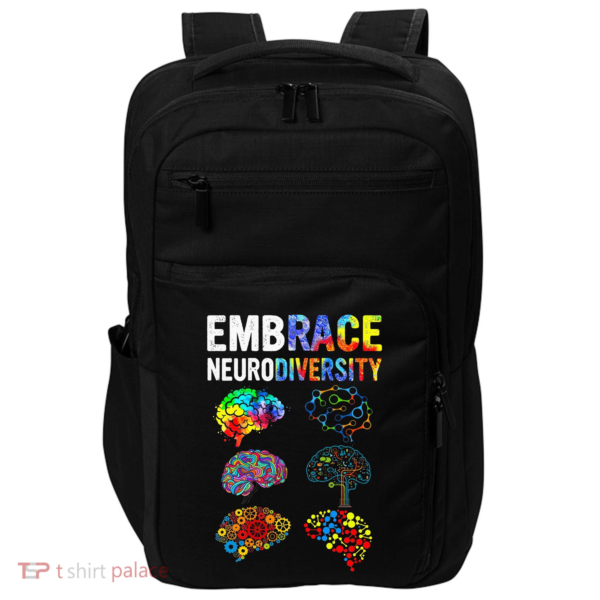 Embrace Neurodiversity Autism Awareness ASD Impact Tech Backpack
