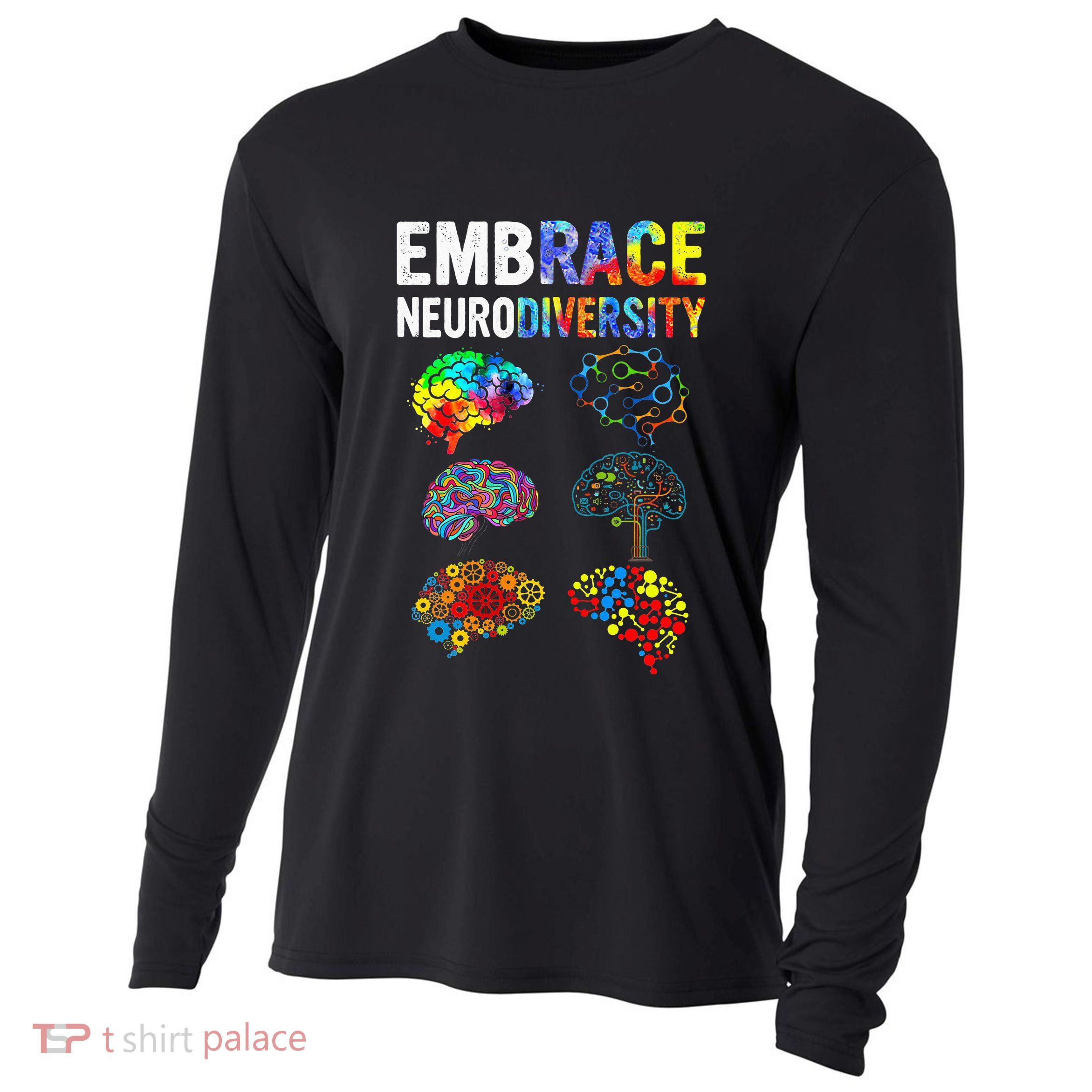 Embrace Neurodiversity Autism Awareness ASD Cooling Performance Long Sleeve Crew
