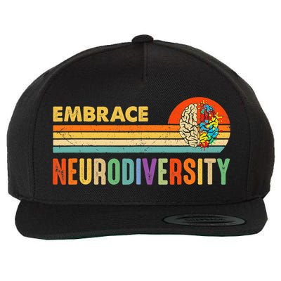 Embrace Neurodiversity Autism Awareness ASD ADHD Vintage Wool Snapback Cap