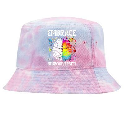 Embrace Neurodiversity Autism Awareness Shirt Teacher Mom Tie-Dyed Bucket Hat