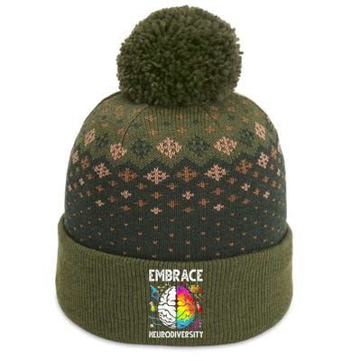 Embrace Neurodiversity Autism Awareness Shirt Teacher Mom The Baniff Cuffed Pom Beanie