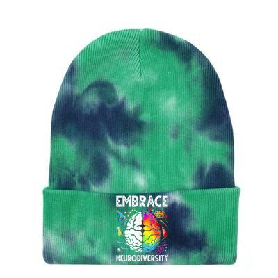 Embrace Neurodiversity Autism Awareness Shirt Teacher Mom Tie Dye 12in Knit Beanie