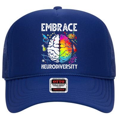 Embrace Neurodiversity Autism Awareness Shirt Teacher Mom High Crown Mesh Back Trucker Hat