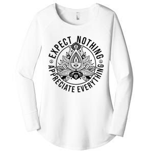 Expect Nothing Appreciate Everything Spiritual Lotus Yoga Women's Perfect Tri Tunic Long Sleeve Shirt