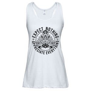 Expect Nothing Appreciate Everything Spiritual Lotus Yoga Ladies Essential Flowy Tank