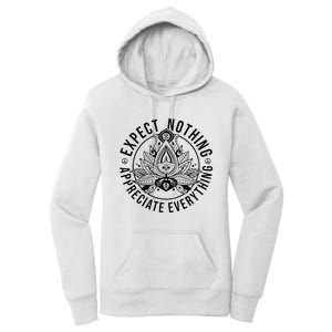 Expect Nothing Appreciate Everything Spiritual Lotus Yoga Women's Pullover Hoodie