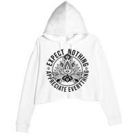 Expect Nothing Appreciate Everything Spiritual Lotus Yoga Crop Fleece Hoodie