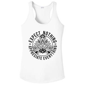 Expect Nothing Appreciate Everything Spiritual Lotus Yoga Ladies PosiCharge Competitor Racerback Tank