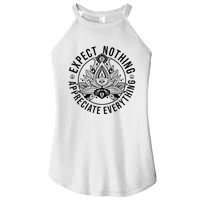 Expect Nothing Appreciate Everything Spiritual Lotus Yoga Women's Perfect Tri Rocker Tank