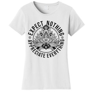 Expect Nothing Appreciate Everything Spiritual Lotus Yoga Women's T-Shirt