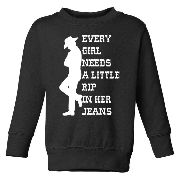 Every  Needs A Little Rip In Her Jeans A Toddler Sweatshirt