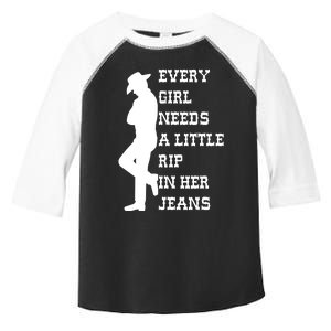 Every  Needs A Little Rip In Her Jeans A Toddler Fine Jersey T-Shirt