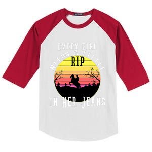 Every  Needs A Little Rip In Her Jeans C A Kids Colorblock Raglan Jersey