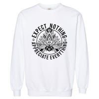 Expect Nothing Appreciate Everything Spiritual Lotus Yoga Garment-Dyed Sweatshirt