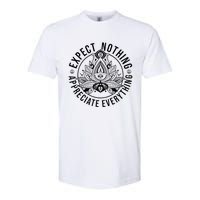 Expect Nothing Appreciate Everything Spiritual Lotus Yoga Softstyle CVC T-Shirt