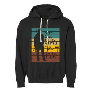 Every  Needs A Little Rip In Her Jeans Funny Quote Garment-Dyed Fleece Hoodie