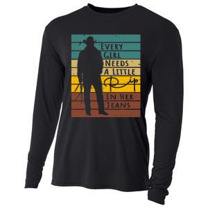 Every  Needs A Little Rip In Her Jeans Funny Quote Cooling Performance Long Sleeve Crew