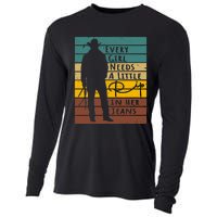 Every  Needs A Little Rip In Her Jeans Funny Quote Cooling Performance Long Sleeve Crew