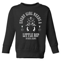 Every  Needs A Little Rip In Her Jeans retro Toddler Sweatshirt