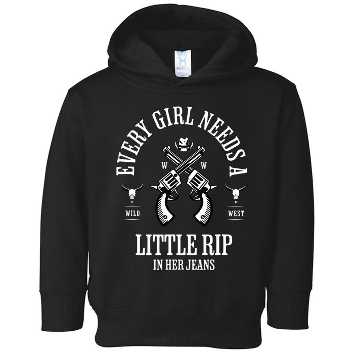 Every  Needs A Little Rip In Her Jeans retro Toddler Hoodie