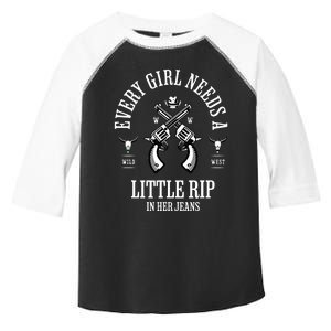 Every  Needs A Little Rip In Her Jeans retro Toddler Fine Jersey T-Shirt