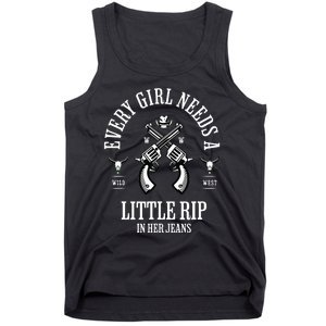 Every  Needs A Little Rip In Her Jeans retro Tank Top