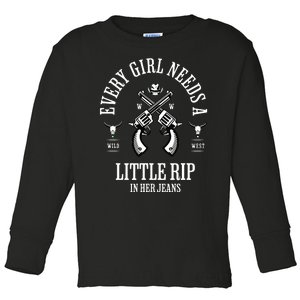 Every  Needs A Little Rip In Her Jeans retro Toddler Long Sleeve Shirt