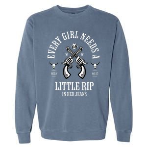 Every  Needs A Little Rip In Her Jeans retro Garment-Dyed Sweatshirt