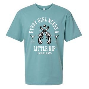 Every  Needs A Little Rip In Her Jeans retro Sueded Cloud Jersey T-Shirt