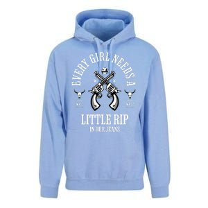 Every  Needs A Little Rip In Her Jeans retro Unisex Surf Hoodie