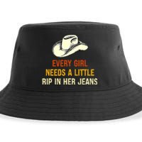 Every  Needs A Little Rip In Her Jeans Vintage Retro Sustainable Bucket Hat