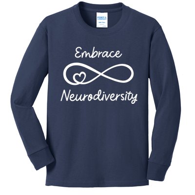 Embrace Neurodiversity Autism Awareness S.hirt Teacher Mom Kids Long Sleeve Shirt