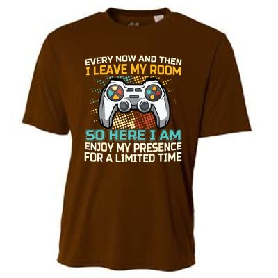 Every Now And Then I Leave My Room Funny Gaming Gamer Gift Cooling Performance Crew T-Shirt