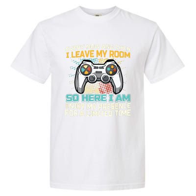 Every Now And Then I Leave My Room Funny Gaming Gamer Gift Garment-Dyed Heavyweight T-Shirt