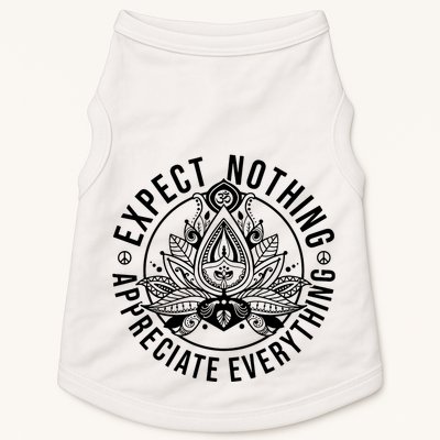 Expect Nothing Appreciate Everything Spiritual Lotus Yoga Doggie Tank