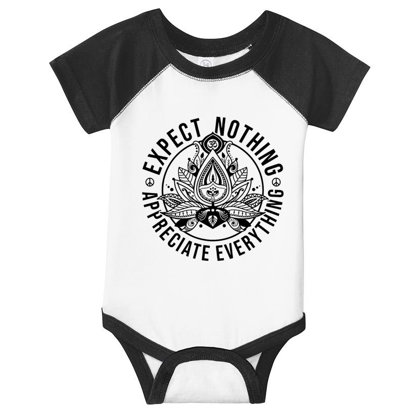 Expect Nothing Appreciate Everything Spiritual Lotus Yoga Infant Baby Jersey Bodysuit