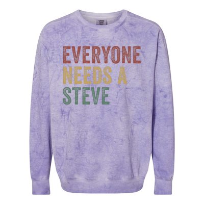 Everyone Needs A Steve Colorblast Crewneck Sweatshirt