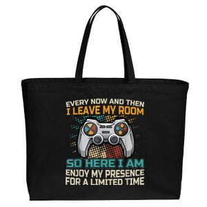 Every Now And Then I Leave My Room Funny Gaming Gamer Gift Cotton Canvas Jumbo Tote