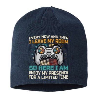 Every Now And Then I Leave My Room Funny Gaming Gamer Gift Sustainable Beanie