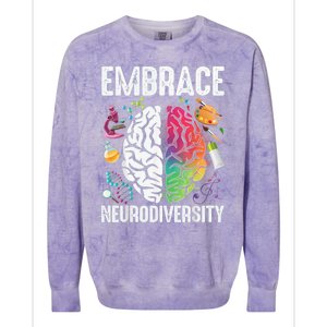 Embrace Neurodiversity Autism Awareness ASD  Wo kid Colorblast Crewneck Sweatshirt