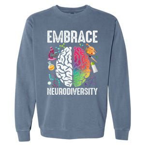 Embrace Neurodiversity Autism Awareness ASD  Wo kid Garment-Dyed Sweatshirt