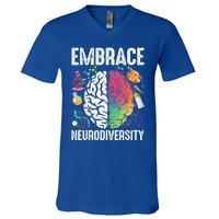 Embrace Neurodiversity Autism Awareness ASD  Wo kid V-Neck T-Shirt